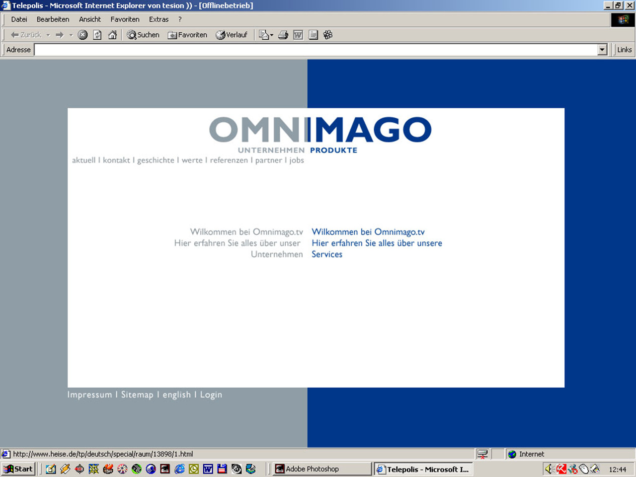 Omnimago 01 Webseite